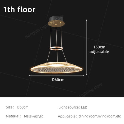 Modern Living Room Pendant Light Duplex Staircase Chandelier Villa Hanging Lamp Dining Table Ceiling Light Luxury LED Pendant Fixture Home Decor Indoor Lighting High Ceiling Lamp Hotel Restaurant Decoration Nordic Style Designer Lighting Wholesale