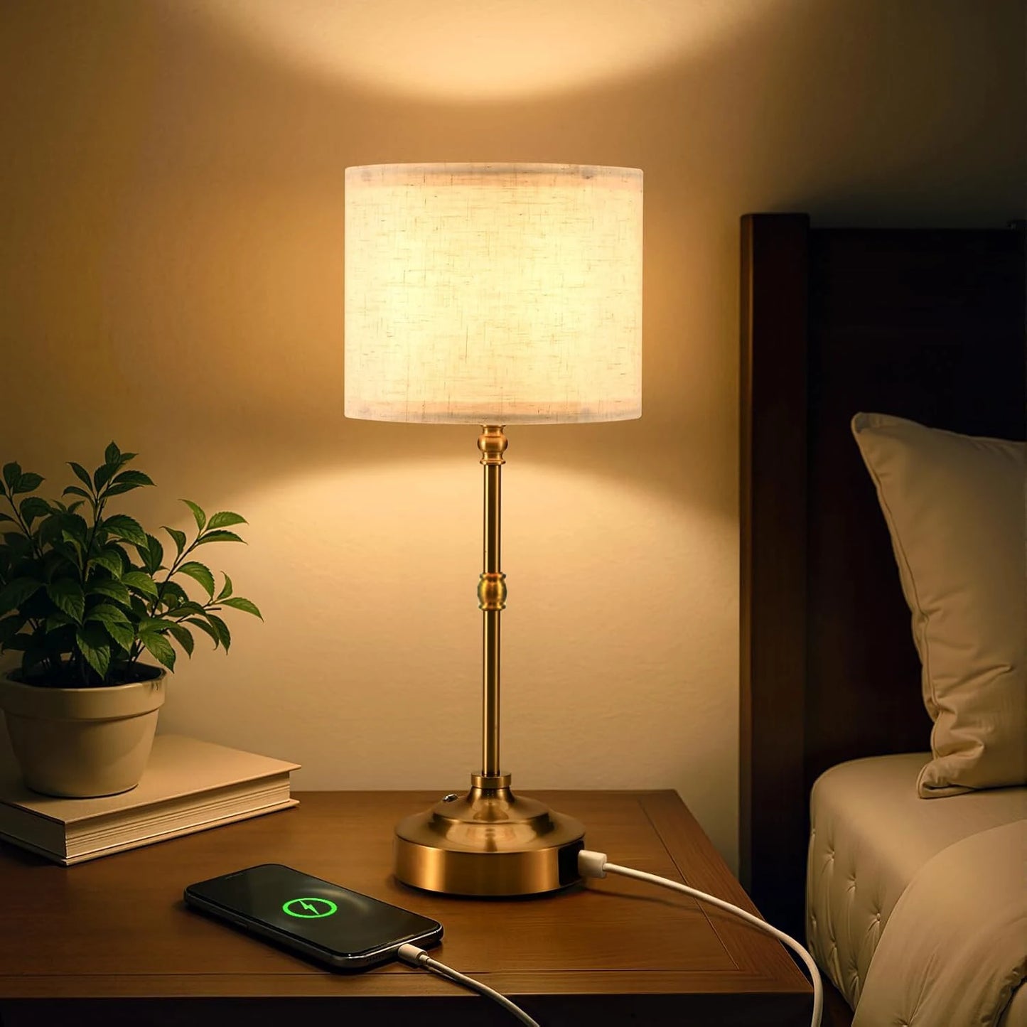 Cordless Table Lamp Rechargeable Battery LED Lamp 3 Level Dimmable Fabric Touch Bedside Light Bedroom Living Room Desk Nightstand Lamp Wireless Portable Reading Light Home Decor Ambient Lighting Modern Minimalist Indoor Lamp Wholesale