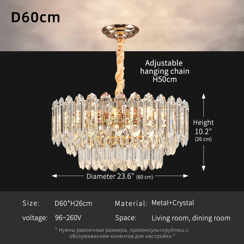 Modern LED Ceiling Hanging Lamp Luxury Circular Chandelier Pendant Light Living Room Dining Table Lighting Designer Crystal High Ceiling Lamp Indoor Home Decor Decorative Fixture Contemporary Minimalist Villa Hotel Lighting Wholesale