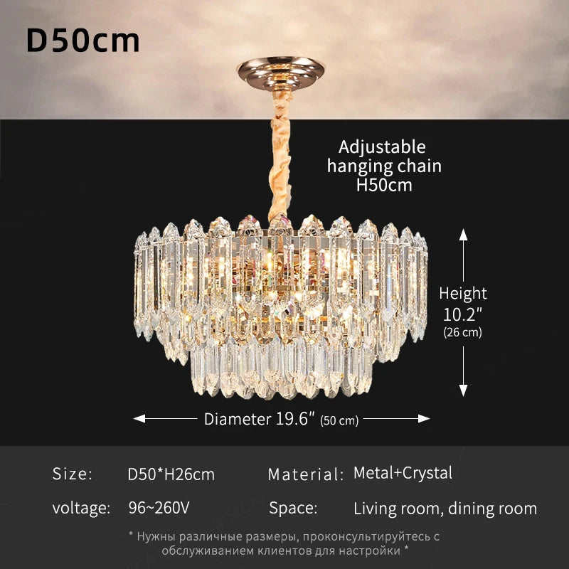 Modern LED Ceiling Hanging Lamp Luxury Circular Chandelier Pendant Light Living Room Dining Table Lighting Designer Crystal High Ceiling Lamp Indoor Home Decor Decorative Fixture Contemporary Minimalist Villa Hotel Lighting Wholesale