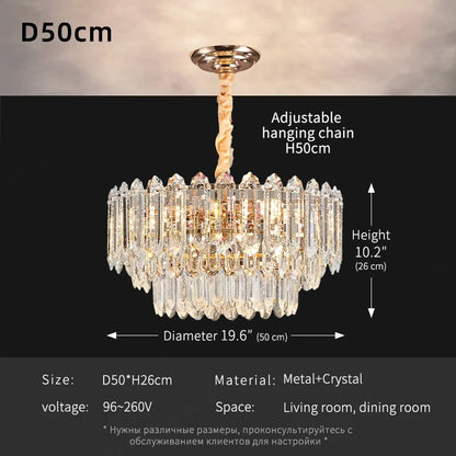 Modern LED Ceiling Hanging Lamp Luxury Circular Chandelier Pendant Light Living Room Dining Table Lighting Designer Crystal High Ceiling Lamp Indoor Home Decor Decorative Fixture Contemporary Minimalist Villa Hotel Lighting Wholesale