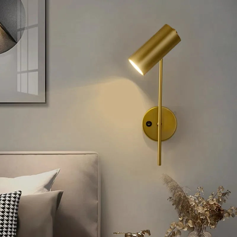 Rotatable Hotel Bedroom Wall Lamp E27 LED Reading Light Iron Frame Plastic Shade Wall Sconce With Switch Modern Home Decor Indoor Lighting Bedside Lamp Living Room Corridor Staircase Fixture Minimalist Decorative Lighting Wholesale