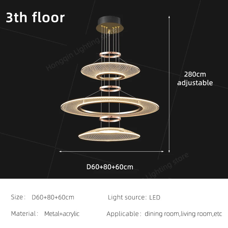 Modern Living Room Pendant Light Duplex Staircase Chandelier Villa Hanging Lamp Dining Table Ceiling Light Luxury LED Pendant Fixture Home Decor Indoor Lighting High Ceiling Lamp Hotel Restaurant Decoration Nordic Style Designer Lighting Wholesale