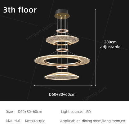 Modern Living Room Pendant Light Duplex Staircase Chandelier Villa Hanging Lamp Dining Table Ceiling Light Luxury LED Pendant Fixture Home Decor Indoor Lighting High Ceiling Lamp Hotel Restaurant Decoration Nordic Style Designer Lighting Wholesale