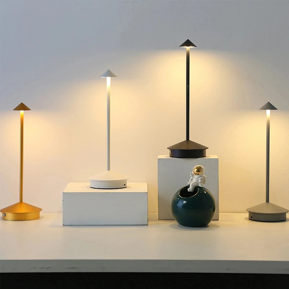 3-Color Dimmable Table Lamp LED Desk Light Touch Control Night Lamp Bedroom Bedside Lamp Rechargeable Reading Light Modern Minimalist Home Decor Ambient Lighting Office Study Room Lamp Portable Indoor Lighting Gift Wholesale