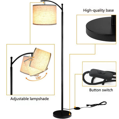 LED Floor Lamp Modern Standing Reading Lamp Curved Shade Mid Century Floor Light Living Room Bedroom Office Table Lamp Minimalist Home Decor Indoor Lighting Contemporary Designer Standing Lamp Ambient Light Wholesale
