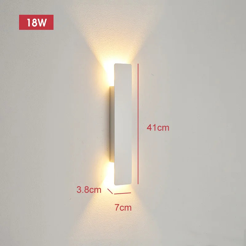 Outdoor Waterproof LED Wall Lamp 18W Aluminum Wall Light Black Exterior Sconce Modern Indoor Outdoor Lighting Fixture Porch Patio Garden Balcony Garage Bedroom Corridor Home Decor IP65 Weatherproof Security Light Wholesale