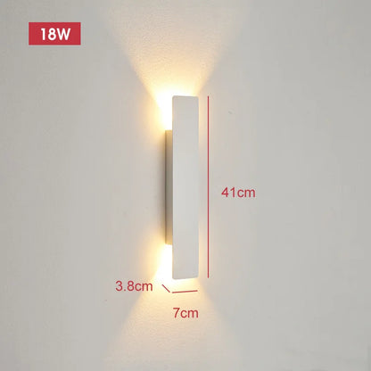 Outdoor Waterproof LED Wall Lamp 18W Aluminum Wall Light Black Exterior Sconce Modern Indoor Outdoor Lighting Fixture Porch Patio Garden Balcony Garage Bedroom Corridor Home Decor IP65 Weatherproof Security Light Wholesale