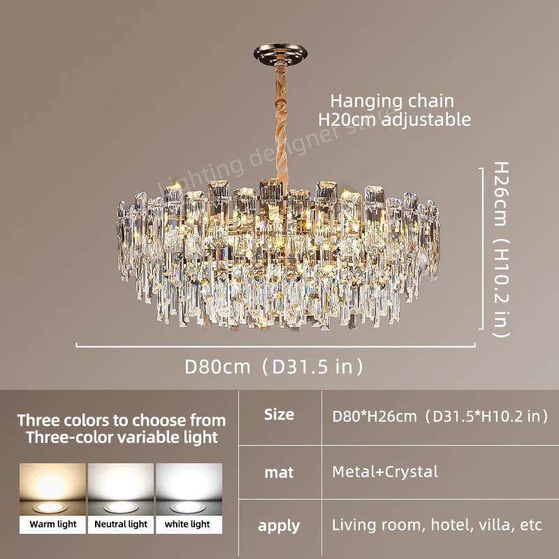 Loft Crystal Chandelier Modern LED Pendant Light Ceiling Hanging Lamp Dining Room Living Room Villa Luxury Home Decor Indoor Lighting Designer Ceiling Fixture Kitchen Foyer Staircase Hotel Contemporary Lighting Wholesale