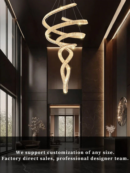 Nordic Crystal Chandelier Modern Pendant Light Luxury Hanging Lamp Living Room Lobby Duplex Loft Villa Hall High Ceiling Lighting Dining Room Home Decor Scandinavian Designer Lamp LED Ceiling Fixture Indoor Decorative Lighting Hotel Wholesale