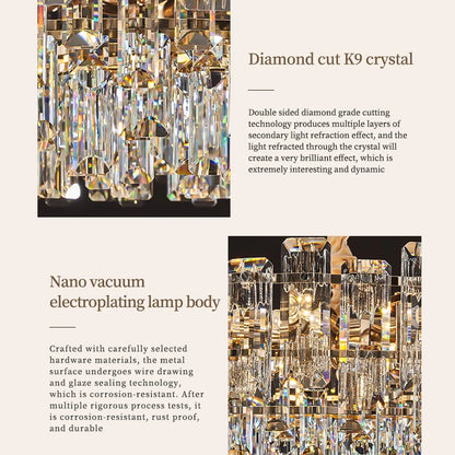 Loft Crystal Chandelier Modern LED Pendant Light Ceiling Hanging Lamp Dining Room Living Room Villa Luxury Home Decor Indoor Lighting Designer Ceiling Fixture Kitchen Foyer Staircase Hotel Contemporary Lighting Wholesale