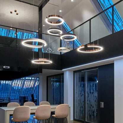 Nordic Designer Pendant Light Round LED Chandelier Modern Hanging Lamp Dining Room Bedroom Living Room Kitchen Restaurant Bar Ceiling Light Luxury Home Decor Indoor Lighting Minimalist Scandinavian Decorative Fixture Hotel Villa Wholesale