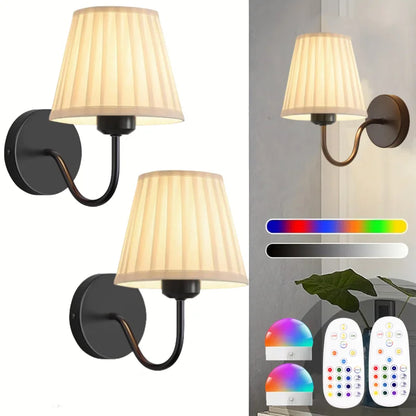 Battery Powered Wall Light Wireless Rechargeable LED Wall Lamp Remote Control Dimmable 15 Color RGB Timer Gold Sconce Living Room Bedroom Entryway Hallway Bedside Lamp Ambient Lighting Home Decor Modern Indoor Lighting Wholesale