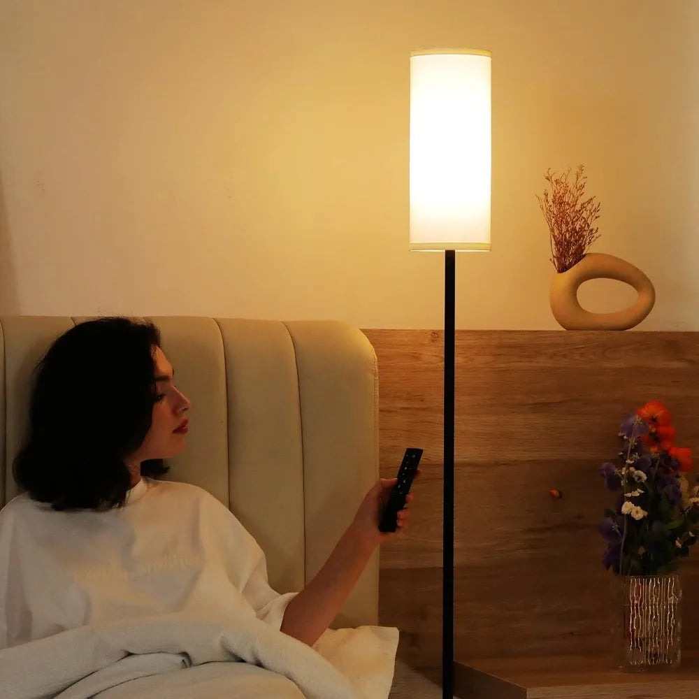 64 Inch Modern Floor Lamp Stepless Dimmable LED Standing Lamp Remote Control 9W Bulb Living Room Bedroom Office Reading Light Corner Lamp Home Decor Indoor Lighting Minimalist Contemporary Tall Standing Fixture Wholesale