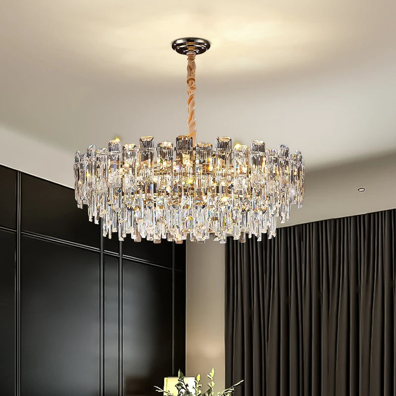Loft Crystal Chandelier Modern LED Pendant Light Ceiling Hanging Lamp Dining Room Living Room Villa Luxury Home Decor Indoor Lighting Designer Ceiling Fixture Kitchen Foyer Staircase Hotel Contemporary Lighting Wholesale