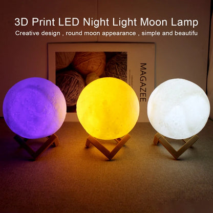 LED Moon Lamp Book Light Galaxy Night Light Luxury Bedroom Decor Lamp Bedside Table Desk Lamp Kids Girls Boys Children Gift Warm Light USB Rechargeable Home Indoor Lighting Romantic Starry Sky Moonlight Wholesale