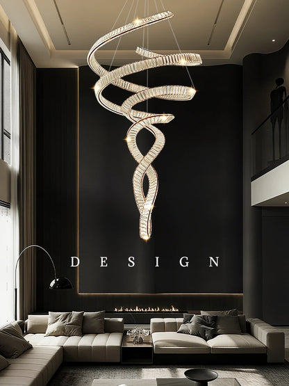 Nordic Crystal Chandelier Modern Pendant Light Luxury Hanging Lamp Living Room Lobby Duplex Loft Villa Hall High Ceiling Lighting Dining Room Home Decor Scandinavian Designer Lamp LED Ceiling Fixture Indoor Decorative Lighting Hotel Wholesale