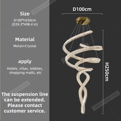 Nordic Crystal Chandelier Modern Pendant Light Luxury Hanging Lamp Living Room Lobby Duplex Loft Villa Hall High Ceiling Lighting Dining Room Home Decor Scandinavian Designer Lamp LED Ceiling Fixture Indoor Decorative Lighting Hotel Wholesale