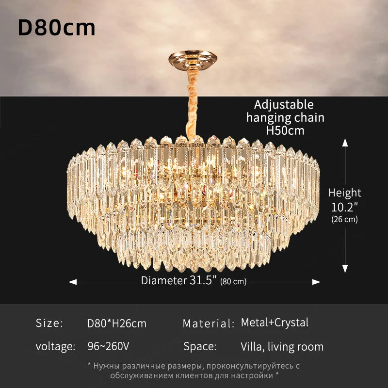 Modern LED Ceiling Hanging Lamp Luxury Circular Chandelier Pendant Light Living Room Dining Table Lighting Designer Crystal High Ceiling Lamp Indoor Home Decor Decorative Fixture Contemporary Minimalist Villa Hotel Lighting Wholesale