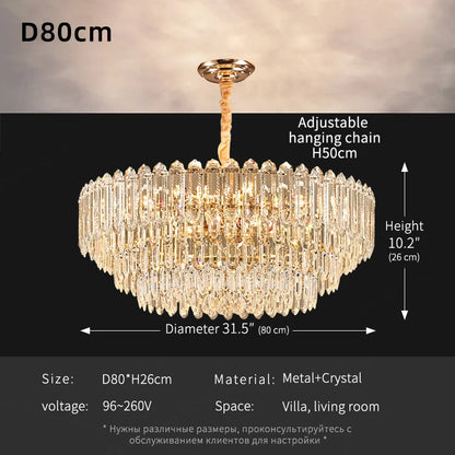 Modern LED Ceiling Hanging Lamp Luxury Circular Chandelier Pendant Light Living Room Dining Table Lighting Designer Crystal High Ceiling Lamp Indoor Home Decor Decorative Fixture Contemporary Minimalist Villa Hotel Lighting Wholesale