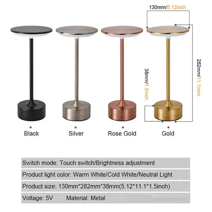 Rechargeable Touch Bedside Lamp LED Night Light Dimmable Table Lamp Wireless Desk Lamp Bedroom Reading Light USB Charging Portable Ambient Lighting Home Decor Modern Minimalist Lamp Kids Room Study Room Gift Indoor Lighting Wholesale
