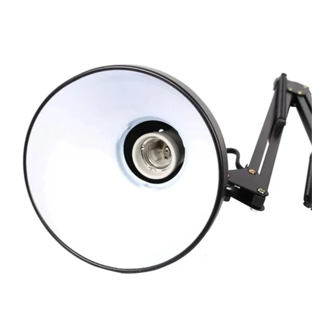 Swing Arm Clamp Lamp EU US Plug Desk Light Flexible E27 E26 Bulb 85-265V Office Studio Lighting for Study Bedside Bedroom