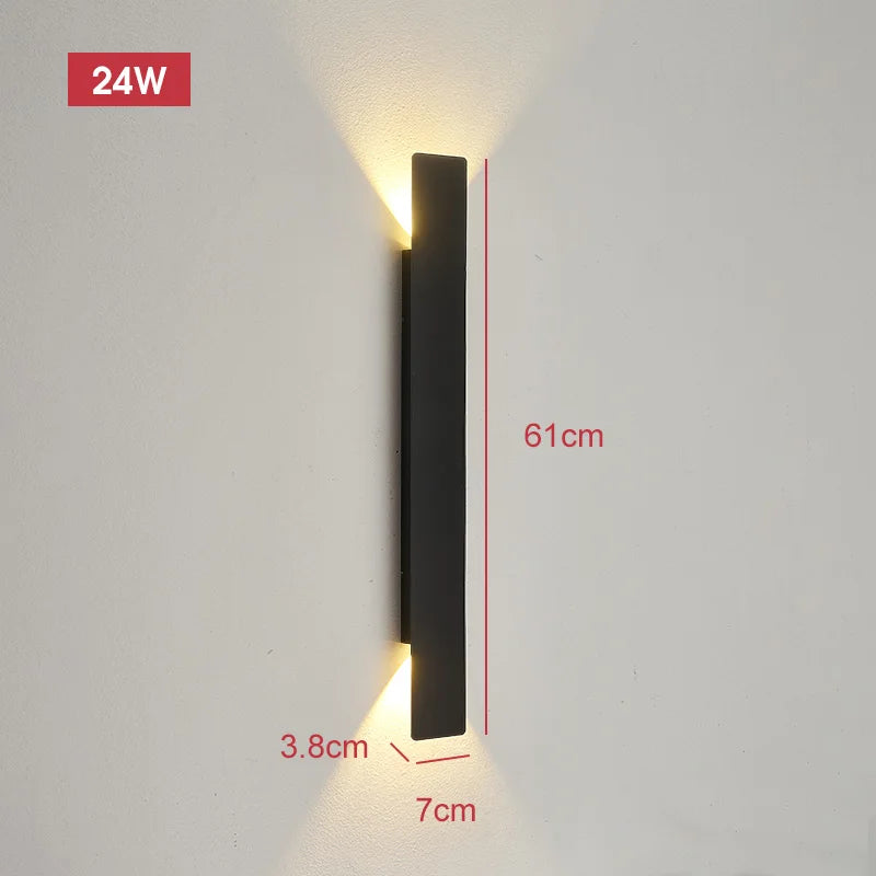 Outdoor Waterproof LED Wall Lamp 18W Aluminum Wall Light Black Exterior Sconce Modern Indoor Outdoor Lighting Fixture Porch Patio Garden Balcony Garage Bedroom Corridor Home Decor IP65 Weatherproof Security Light Wholesale