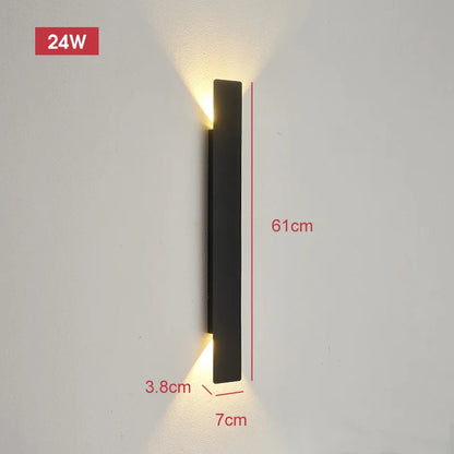 Outdoor Waterproof LED Wall Lamp 18W Aluminum Wall Light Black Exterior Sconce Modern Indoor Outdoor Lighting Fixture Porch Patio Garden Balcony Garage Bedroom Corridor Home Decor IP65 Weatherproof Security Light Wholesale
