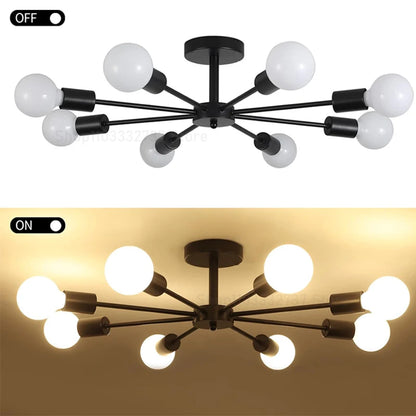 Modern Black Chandelier Restaurant Ceiling Light Iron E27 Pendant Lamp Living Room Dining Room Hanging Light Luxury Home Decor Industrial Nordic Ceiling Fixture Kitchen Cafe Hotel Villa Indoor Lighting Wholesale