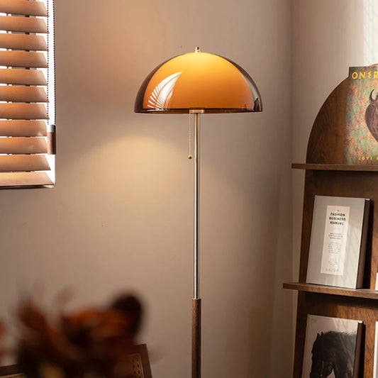Vintage Dark Brown Acrylic Floor Lamp E27 Bulb Standing Lamp Lampshade Bedroom Living Room Office Reading Light Retro Modern Home Decor Indoor Lighting Decorative Corner Lamp Minimalist Rustic Industrial Style Fixture Wholesale