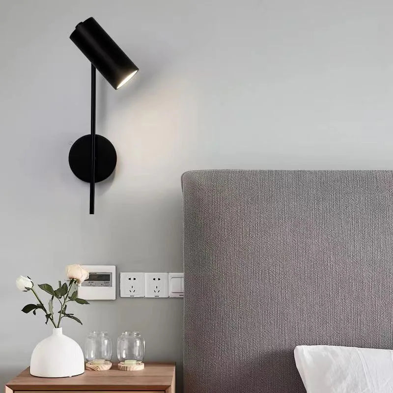 Rotatable Hotel Bedroom Wall Lamp E27 LED Reading Light Iron Frame Plastic Shade Wall Sconce With Switch Modern Home Decor Indoor Lighting Bedside Lamp Living Room Corridor Staircase Fixture Minimalist Decorative Lighting Wholesale