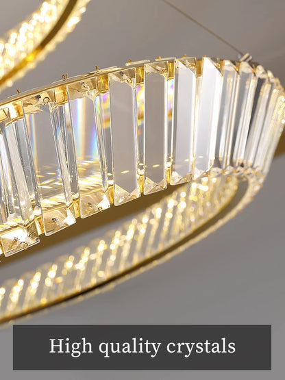 Nordic Crystal Chandelier Modern Pendant Light Luxury Hanging Lamp Living Room Lobby Duplex Loft Villa Hall High Ceiling Lighting Dining Room Home Decor Scandinavian Designer Lamp LED Ceiling Fixture Indoor Decorative Lighting Hotel Wholesale