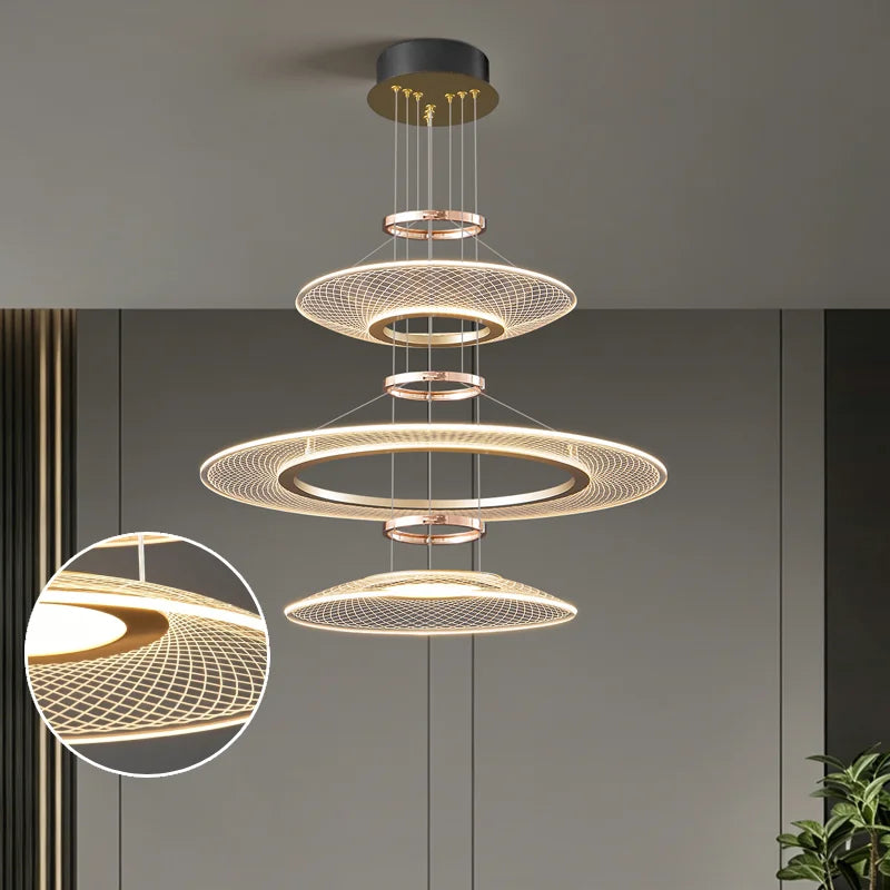Modern Living Room Pendant Light Duplex Staircase Chandelier Villa Hanging Lamp Dining Table Ceiling Light Luxury LED Pendant Fixture Home Decor Indoor Lighting High Ceiling Lamp Hotel Restaurant Decoration Nordic Style Designer Lighting Wholesale