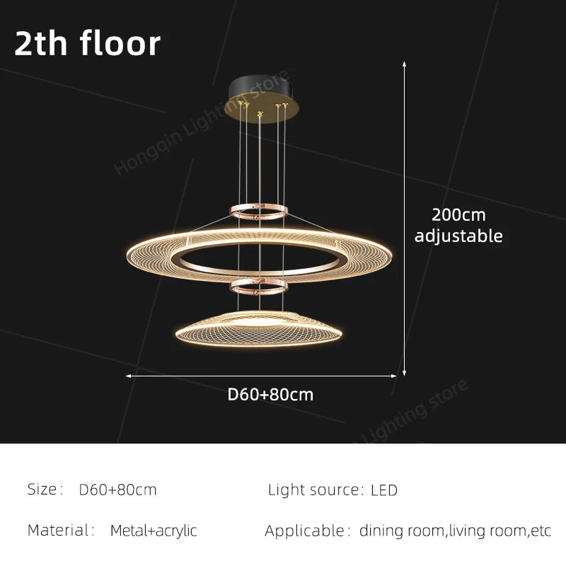 Modern Living Room Pendant Light Duplex Staircase Chandelier Villa Hanging Lamp Dining Table Ceiling Light Luxury LED Pendant Fixture Home Decor Indoor Lighting High Ceiling Lamp Hotel Restaurant Decoration Nordic Style Designer Lighting Wholesale