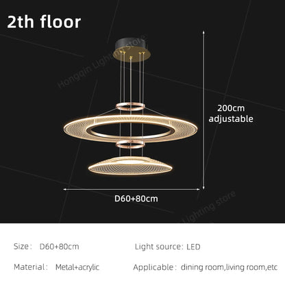 Modern Living Room Pendant Light Duplex Staircase Chandelier Villa Hanging Lamp Dining Table Ceiling Light Luxury LED Pendant Fixture Home Decor Indoor Lighting High Ceiling Lamp Hotel Restaurant Decoration Nordic Style Designer Lighting Wholesale