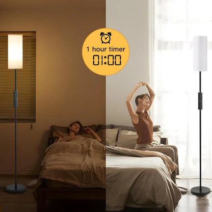 64 Inch Modern Floor Lamp Stepless Dimmable LED Standing Lamp Remote Control 9W Bulb Living Room Bedroom Office Reading Light Corner Lamp Home Decor Indoor Lighting Minimalist Contemporary Tall Standing Fixture Wholesale