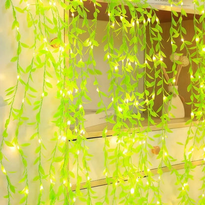 Green Leaf String Lights Ivy Leaf Fairy Lights LED Garland Vine Lights Bedroom Wall Decor Party Wedding Birthday Christmas Valentine's Day Festival Home Decoration Indoor Outdoor Ambient Lighting Battery USB Powered Wholesale