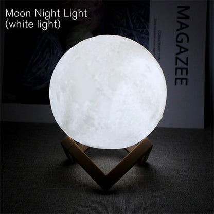 LED Moon Lamp Book Light Galaxy Night Light Luxury Bedroom Decor Lamp Bedside Table Desk Lamp Kids Girls Boys Children Gift Warm Light USB Rechargeable Home Indoor Lighting Romantic Starry Sky Moonlight Wholesale
