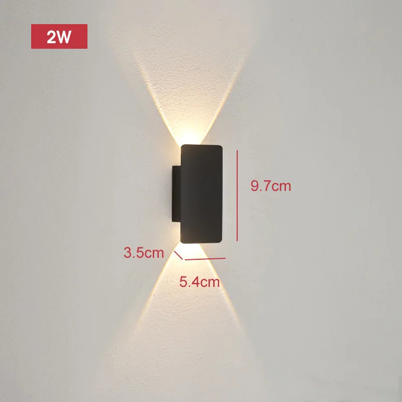 Outdoor Waterproof LED Wall Lamp 18W Aluminum Wall Light Black Exterior Sconce Modern Indoor Outdoor Lighting Fixture Porch Patio Garden Balcony Garage Bedroom Corridor Home Decor IP65 Weatherproof Security Light Wholesale