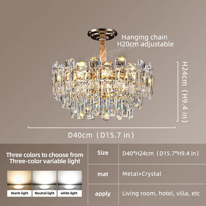 Loft Crystal Chandelier Modern LED Pendant Light Ceiling Hanging Lamp Dining Room Living Room Villa Luxury Home Decor Indoor Lighting Designer Ceiling Fixture Kitchen Foyer Staircase Hotel Contemporary Lighting Wholesale