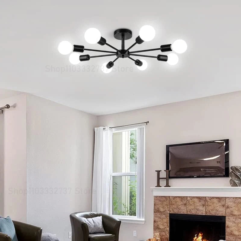 Modern Black Chandelier Restaurant Ceiling Light Iron E27 Pendant Lamp Living Room Dining Room Hanging Light Luxury Home Decor Industrial Nordic Ceiling Fixture Kitchen Cafe Hotel Villa Indoor Lighting Wholesale