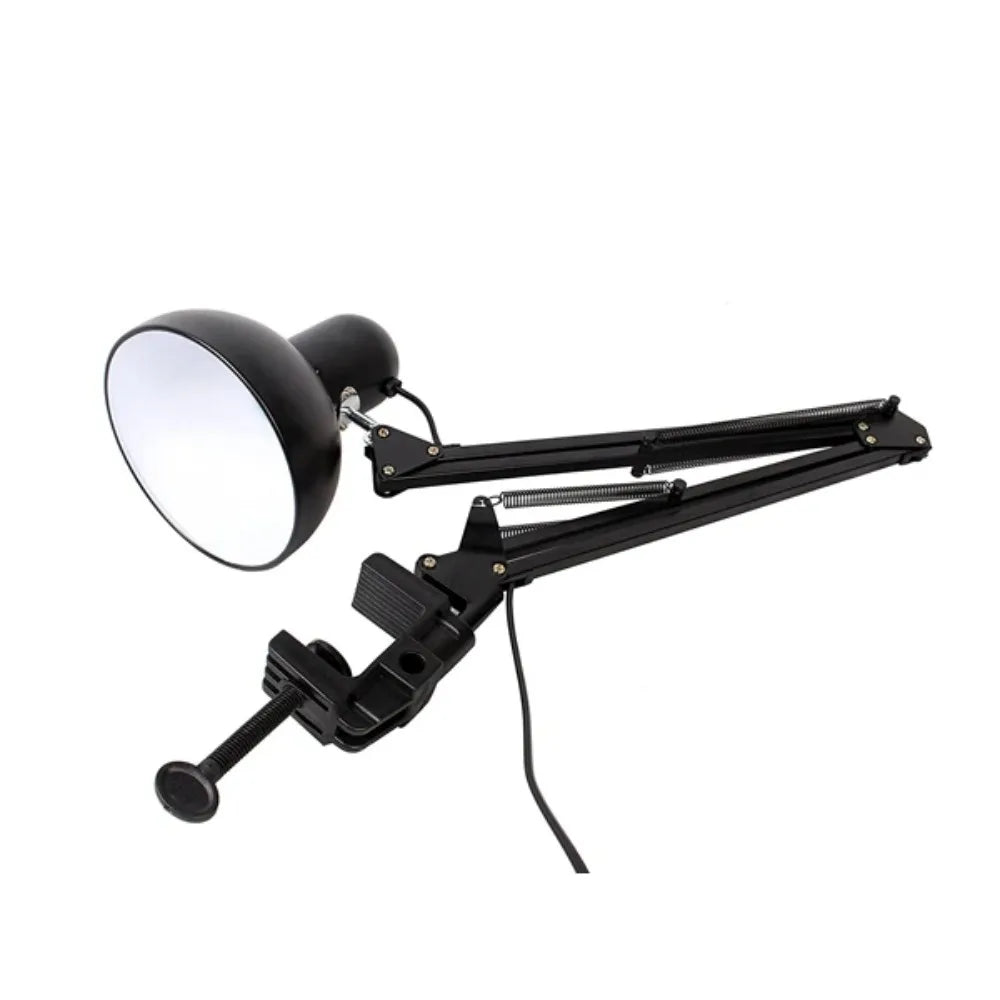 Swing Arm Clamp Lamp EU US Plug Desk Light Flexible E27 E26 Bulb 85-265V Office Studio Lighting for Study Bedside Bedroom