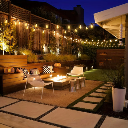 LED Outdoor String Lights ST38 Patio Lights , Outside Hanging Light Waterproof for Porch, Deck, Garden, Backyard, Balcony, 2700K