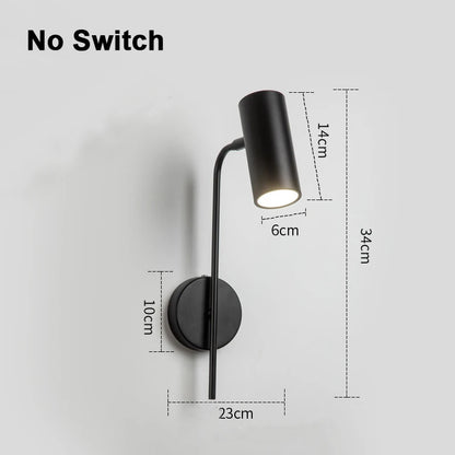 Rotatable Hotel Bedroom Wall Lamp E27 LED Reading Light Iron Frame Plastic Shade Wall Sconce With Switch Modern Home Decor Indoor Lighting Bedside Lamp Living Room Corridor Staircase Fixture Minimalist Decorative Lighting Wholesale