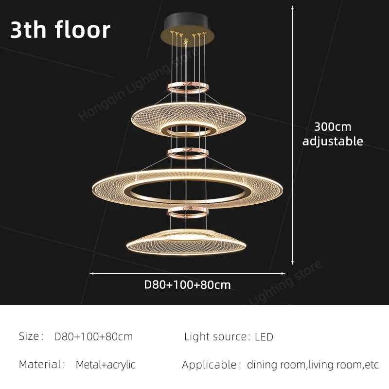 Modern Living Room Pendant Light Duplex Staircase Chandelier Villa Hanging Lamp Dining Table Ceiling Light Luxury LED Pendant Fixture Home Decor Indoor Lighting High Ceiling Lamp Hotel Restaurant Decoration Nordic Style Designer Lighting Wholesale