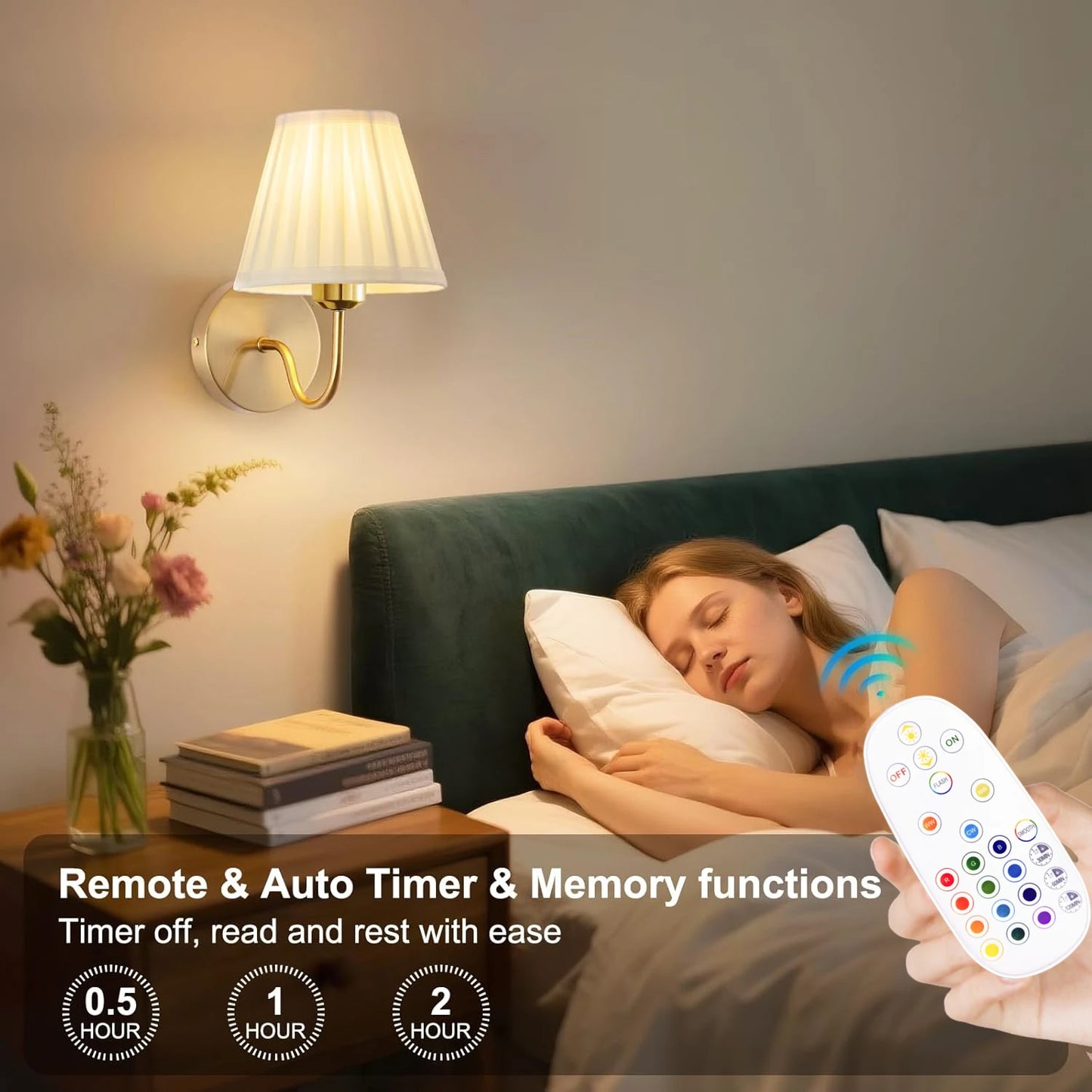Battery Powered Wall Light Wireless Rechargeable LED Wall Lamp Remote Control Dimmable 15 Color RGB Timer Gold Sconce Living Room Bedroom Entryway Hallway Bedside Lamp Ambient Lighting Home Decor Modern Indoor Lighting Wholesale