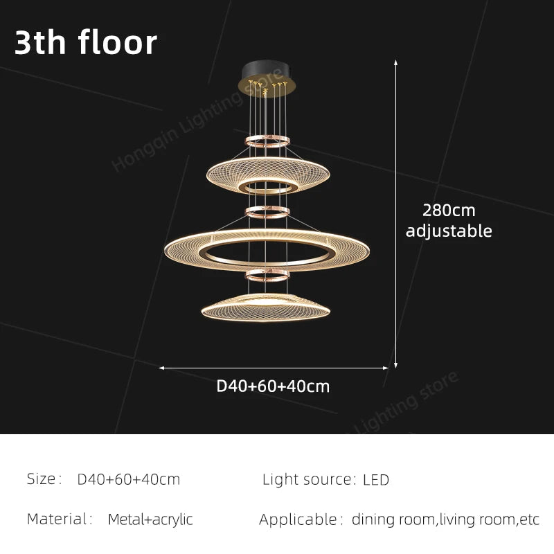 Modern Living Room Pendant Light Duplex Staircase Chandelier Villa Hanging Lamp Dining Table Ceiling Light Luxury LED Pendant Fixture Home Decor Indoor Lighting High Ceiling Lamp Hotel Restaurant Decoration Nordic Style Designer Lighting Wholesale