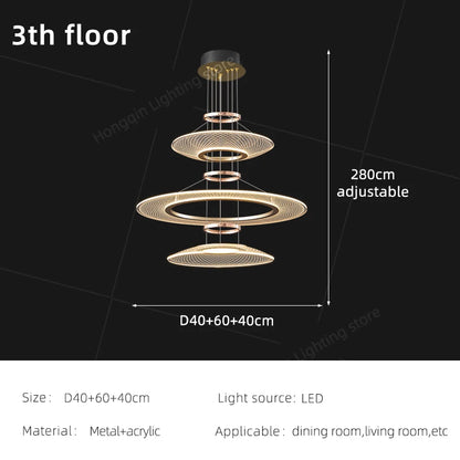 Modern Living Room Pendant Light Duplex Staircase Chandelier Villa Hanging Lamp Dining Table Ceiling Light Luxury LED Pendant Fixture Home Decor Indoor Lighting High Ceiling Lamp Hotel Restaurant Decoration Nordic Style Designer Lighting Wholesale