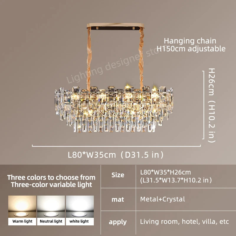 Loft Crystal Chandelier Modern LED Pendant Light Ceiling Hanging Lamp Dining Room Living Room Villa Luxury Home Decor Indoor Lighting Designer Ceiling Fixture Kitchen Foyer Staircase Hotel Contemporary Lighting Wholesale
