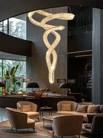 Nordic Crystal Chandelier Modern Pendant Light Luxury Hanging Lamp Living Room Lobby Duplex Loft Villa Hall High Ceiling Lighting Dining Room Home Decor Scandinavian Designer Lamp LED Ceiling Fixture Indoor Decorative Lighting Hotel Wholesale